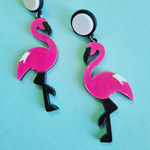 Load image into Gallery viewer, Korean Funky Flamingo Earrings