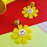 Load image into Gallery viewer, Korean Funky Pink & Yellow Daisy Earrings