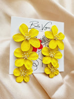 Load image into Gallery viewer, PAIRED PERIWINKLES - STATEMENT EARRINGS (YELLOW)