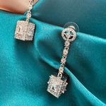 Load image into Gallery viewer, Silver Plated American Diamond Studded Drop Earring