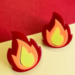 Load image into Gallery viewer, Fire Flame Geometrix Stud Earrings 🔥