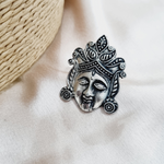 Load image into Gallery viewer, Oxidised "Kaali Maa" Adjustable Ring