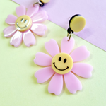 Load image into Gallery viewer, Korean Funky Pink & Yellow Daisy Earrings