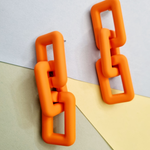 Load image into Gallery viewer, Orange Trendy Chain Earrings
