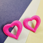 Load image into Gallery viewer, Funky Big Heart Stud Earrings