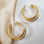 Load image into Gallery viewer, Medium layered Hoops