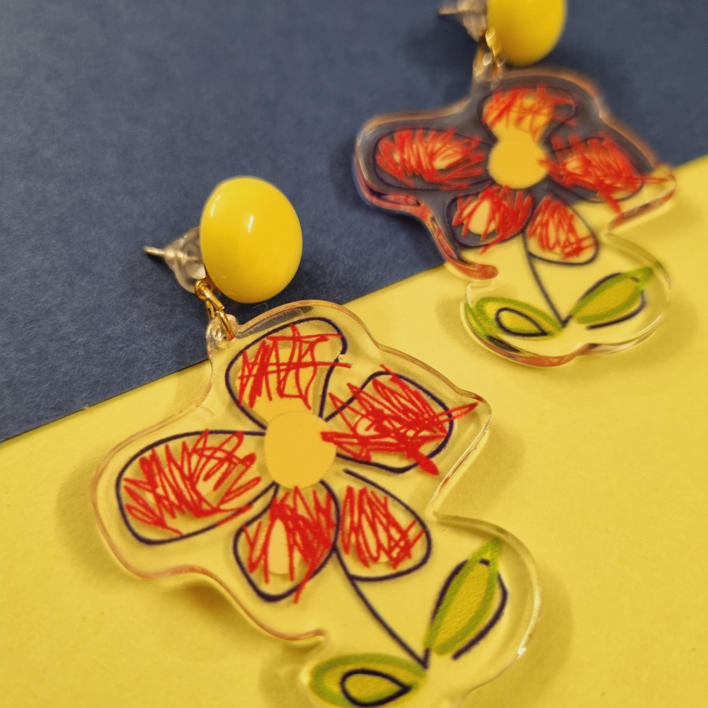 Korean Trendy handpainted Flower Earring