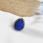 Load image into Gallery viewer, Aventurine Stone Studded Oxidised Adjustable Ring
