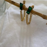 Load image into Gallery viewer, Green Emerald Stud Earrings

