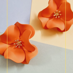 Load image into Gallery viewer, Statement PERIWINKLE Orange Flower
