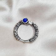 Oxidised Silver Stone Ring